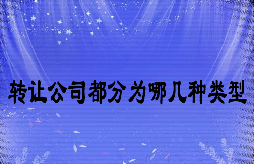 转让公司都分为哪几种类型