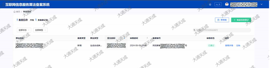 算法备案案例